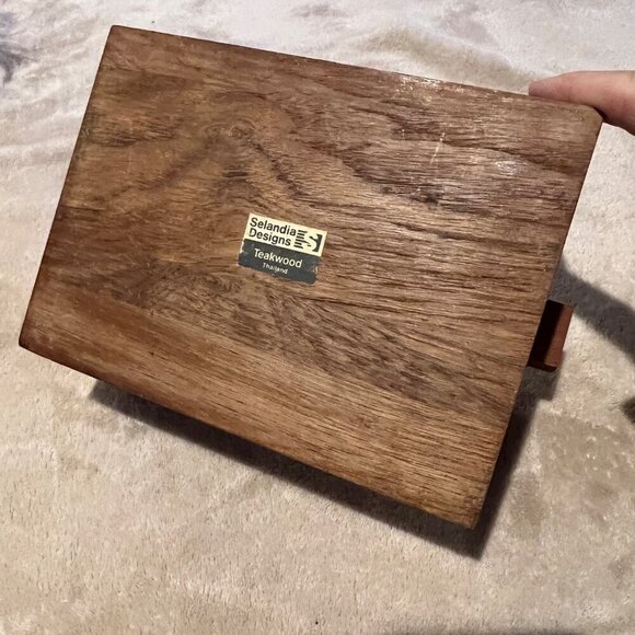 Selandia Designs Teakwood Thailand Napkin Holder Stand Mid century MCM style vib - Picture 6 of 7